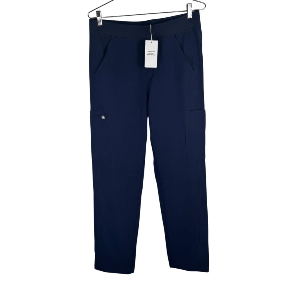 NWT Figs Axim Cargo Scrub Pants, Navy, Size M